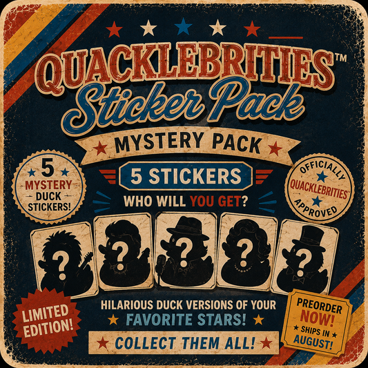 🎬 Quacklebrities™ Mystery Sticker Pack – 5 Limited Edition Vinyl Duck Stickers