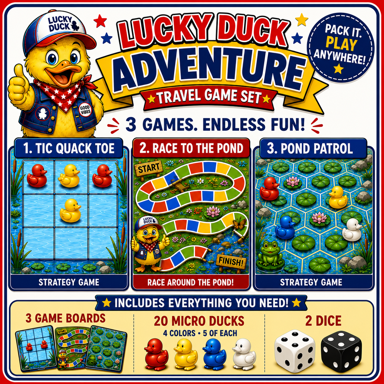 PRE-ORDER Lucky Duck Adventure Travel Game Set