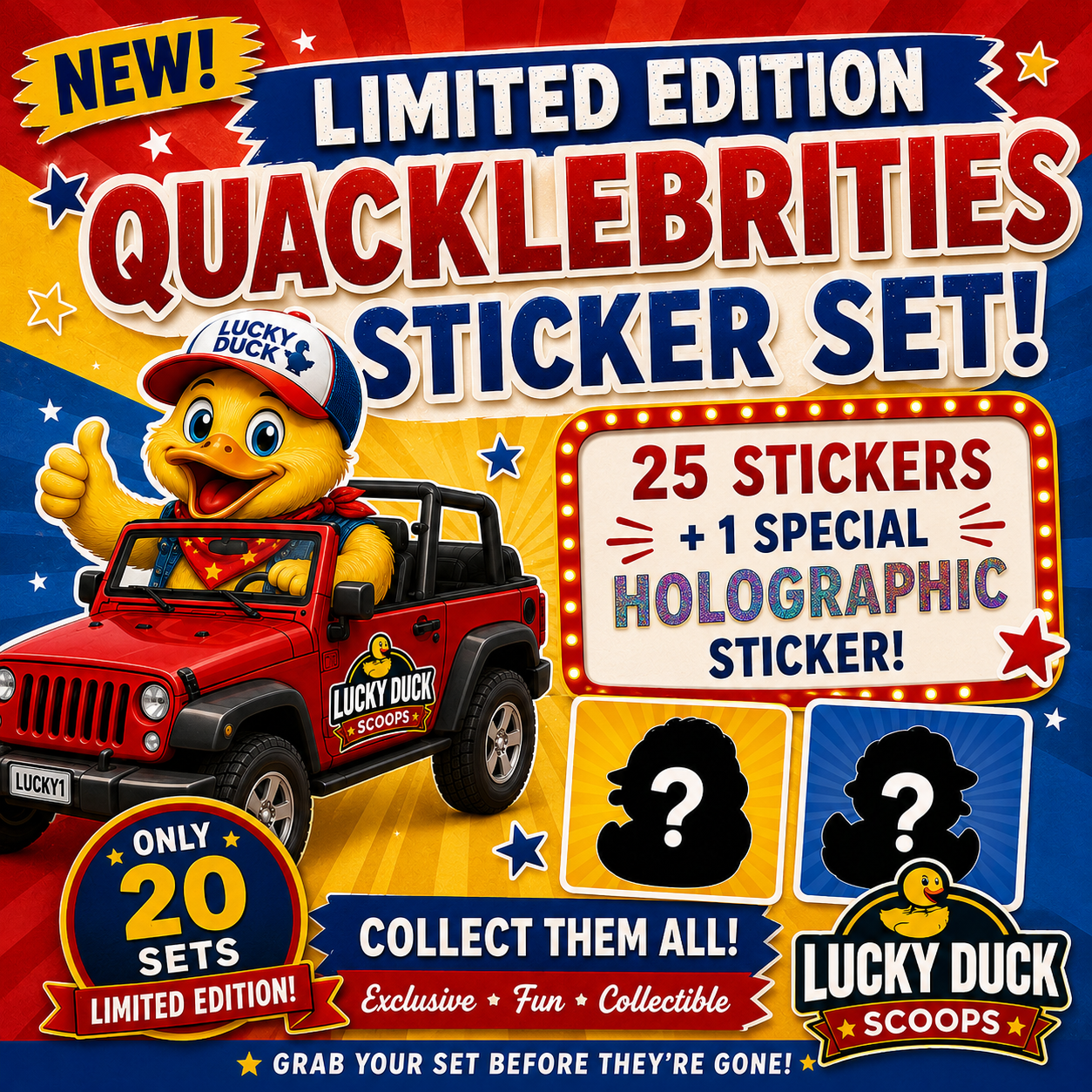 Limited Edition Quacklebrities Sticker Pack